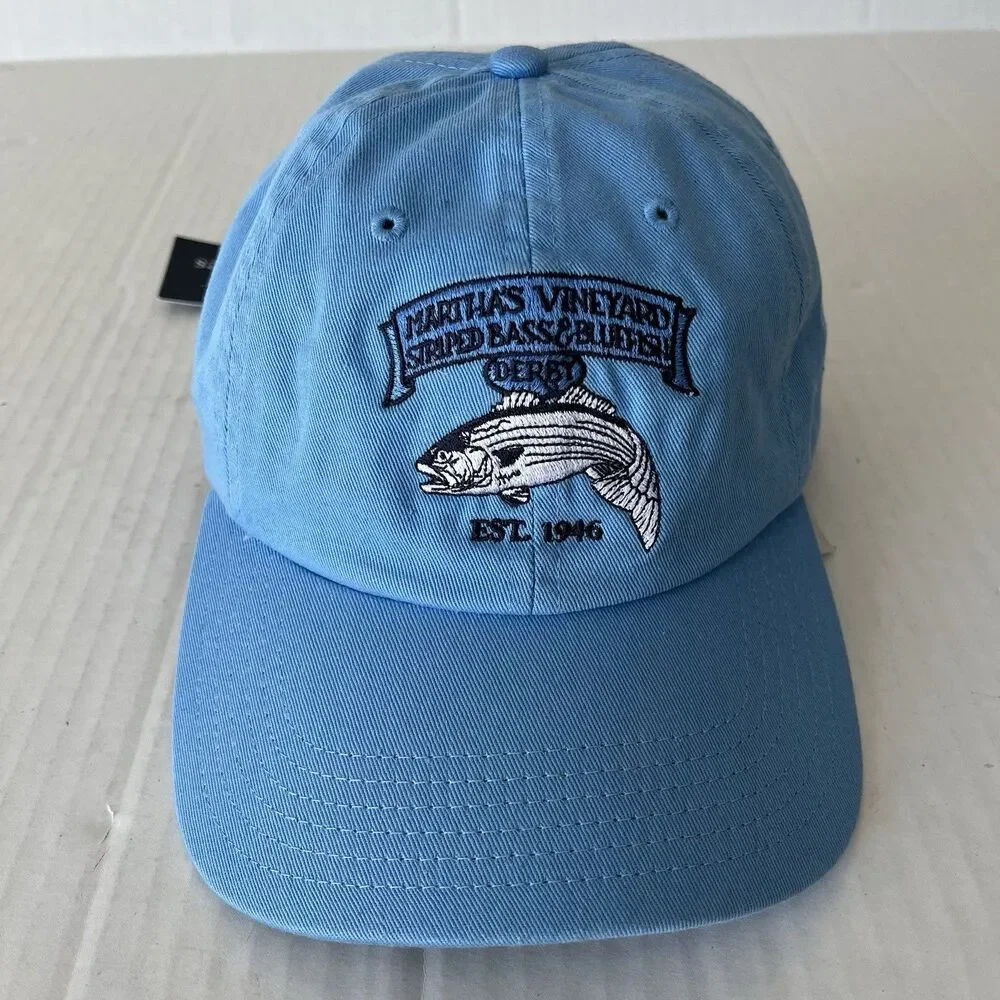 Vineyard Vines Marthas Vineyard Striped Bass & Bluefish Derby Baseball Hat Blue